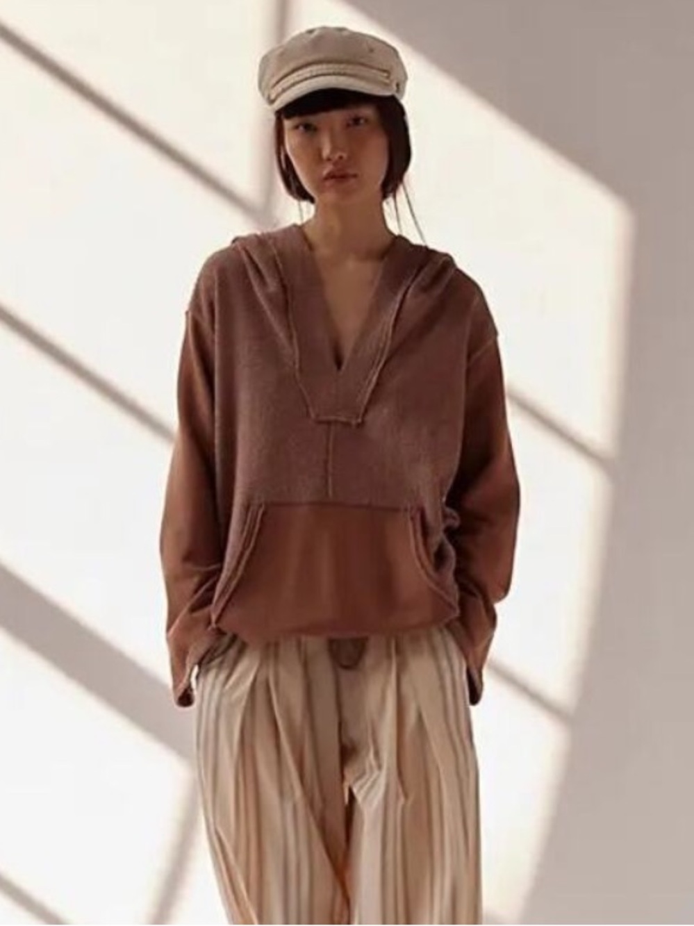 Free People Free-Est Raven Pullover Brown Loungewear Hoodie Sweatshirt Size M